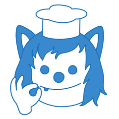 emoticon with gourmet wolf dressed in chef uniform, that showing with great pleasure Italian bellissimo gesture, yummy color vector emoji on white isolated background
