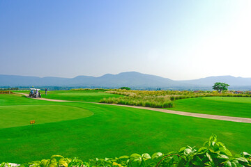 Obraz premium Golf course scenery view .