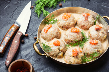 Cod roe cutlets.