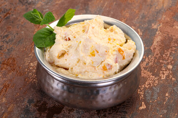 Curd with dry apricot