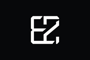 EZ logo letter design on luxury background. ZE logo monogram initials letter concept. ZE icon logo design. EZ elegant and Professional letter icon design on black background. Z E EZ ZE