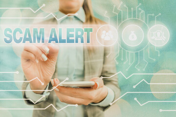 Text sign showing Scam Alert. Business photo text unsolicited email that claims the prospect of a...