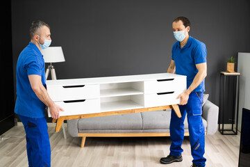 Professional Movers Moving TV Console Furniture