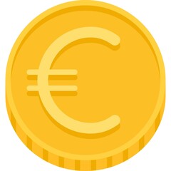 Euro coin, official currency of member states of the European Union