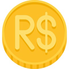 Brazilian real coin, official currency of Brazil