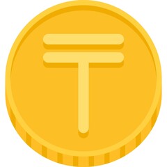 Kazakhstani tenge coin icon, currency of Kazakhstan