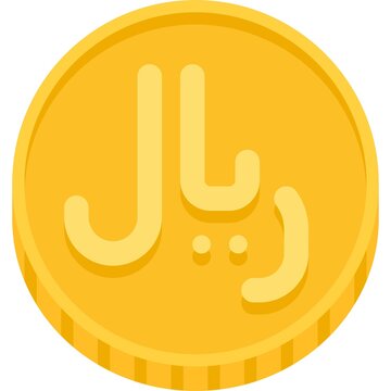 Iranian rial coin icon, currency of Iran