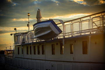 a lifeboat on a passenger ship