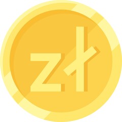 Fototapeta premium Polish złoty coin, official currency and legal tender of Poland