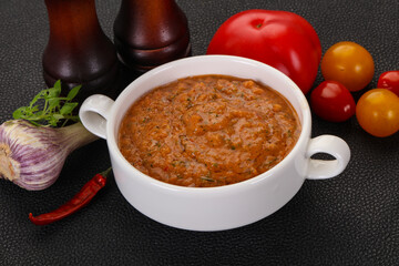 Famous Spanish gazpacho tomato soup