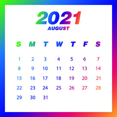 Abstract and modern calendar of 2021
