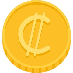 Costa Rican colón coin, currency of Costa Rica