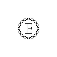 initial e circle vintage logo design vector eps