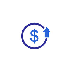 cost reduction icon vector. Reduce costs icon