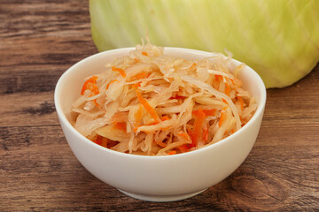 Pickled cabbage - sauerkraut in the bowl