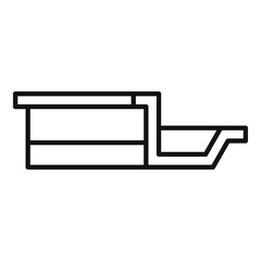 Metal gutter icon, outline style