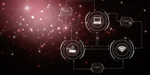 Digital Abstract technology background,2d illustration