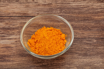Tumeric powder in the bowl