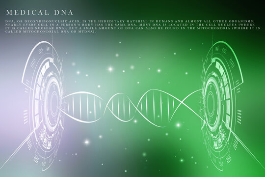 2d render of dna structure, abstract background
