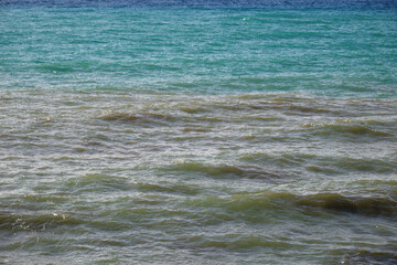 Sea waves on clear sunny day