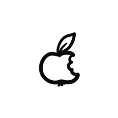 Hand drawn apple. Simple vector icon