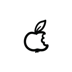 Obraz premium Hand drawn apple. Simple vector icon