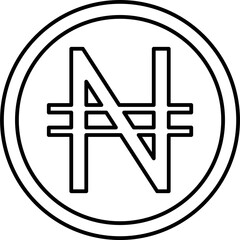 Nigerian naira coin icon, currency of Nigeria