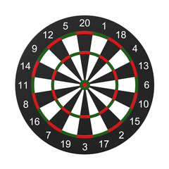 Darts target isolated 3d rendering