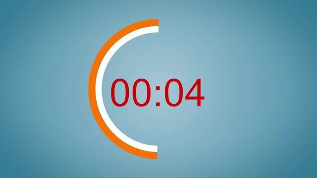 Motion animation of a countdown timer with blue background