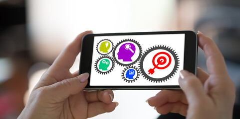 Business process concept on a smartphone