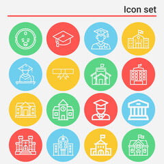 Fototapeta premium 16 pack of stanford lineal web icons set