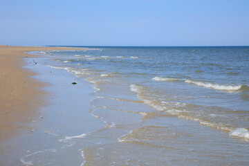 Wellen der Nordsee, Nationalpark, UNESCO-Weltnaturerbe Wattenmeer, Nordstrand, Borkum, Ostfriesische Insel, Ostfriesland, Niedersachsen, Deutschland, Europa