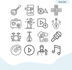 Simple set of ensemble related lineal icons.