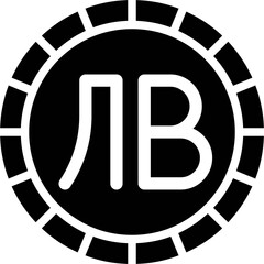 Fototapeta premium Bulgarian lev coin icon, currency of Bulgaria
