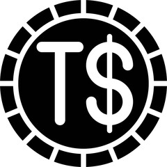 Tongan paʻanga coin icon, currency of Tonga