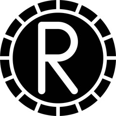 South African rand coin, official currency of South Africa