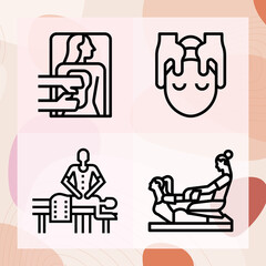 Simple set of rubbing related lineal icons