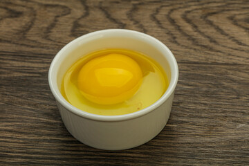 Raw Chicken egg in the bowl
