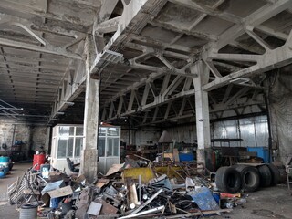 Close up image of bird poop with dirt on a chair.