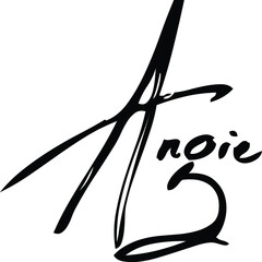 Angie-Female Name Modern Brush Calligraphy Cursive Text on White Background