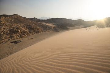 A typical wadi, this one being wadi el-soghier in the sahara desert. Part of the White desert national park in Egypt.