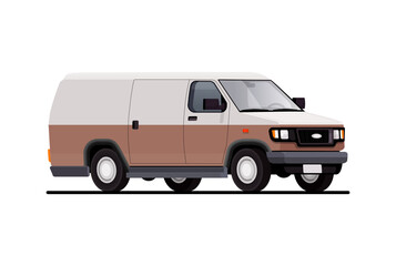 Van. Car. Freight traffic. Goods delivery. Vector illustration of transport.