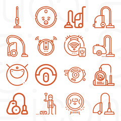 16 pack of make clean  lineal web icons set