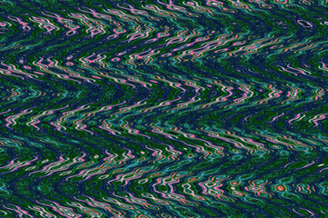 Abstract zigzag pattern with waves in blue and pink tones. Artistic image processing created by...