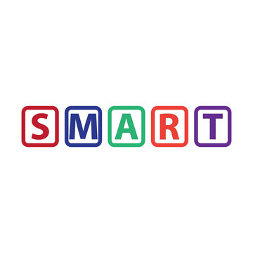 smart colourf text on white background