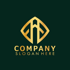 Abstract Letter A Luxury logo design vector Illustration, business card template