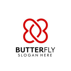 Abstract Butterfly Love logo design vector Illustration, business card template