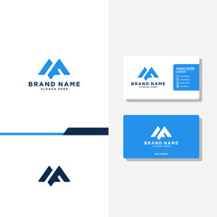Letter M and F combination concept logo designs business card