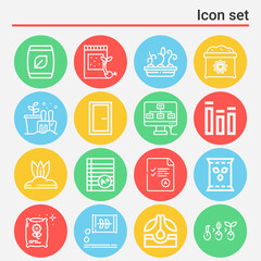 16 pack of ranked  lineal web icons set