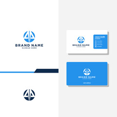 Letter A technology or consulting concept logo designs business card